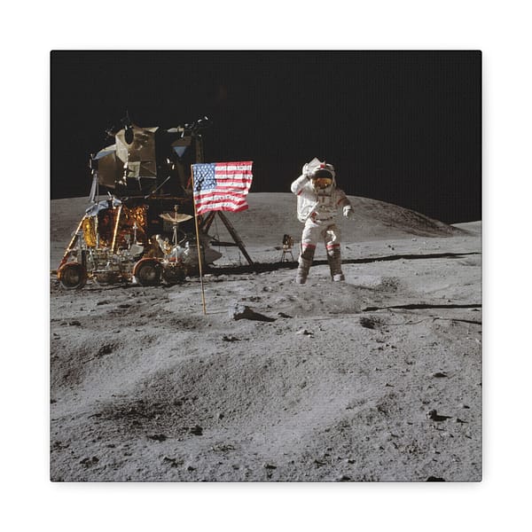 5729028551635185920_2048.jpeg Astronaut John W. Young on the Moon - Apollo 16 Mission - NASA (1972) - Space Age Canvas Print