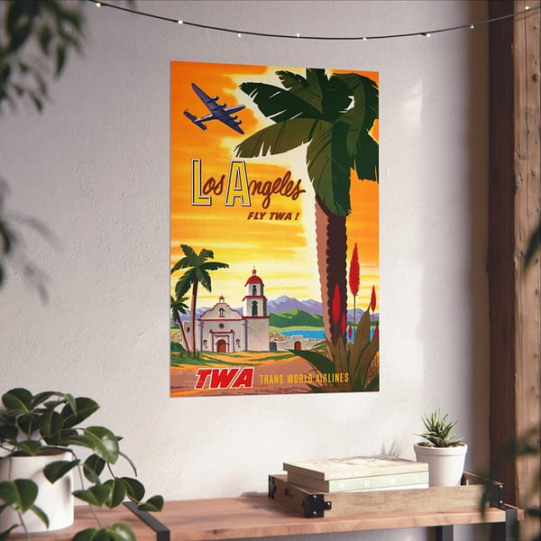 5993249790679616396_2048.jpeg Los Angeles - Fly TWA! - Robert Harmer Smith (1950) - Vintage Travel Poster Print
