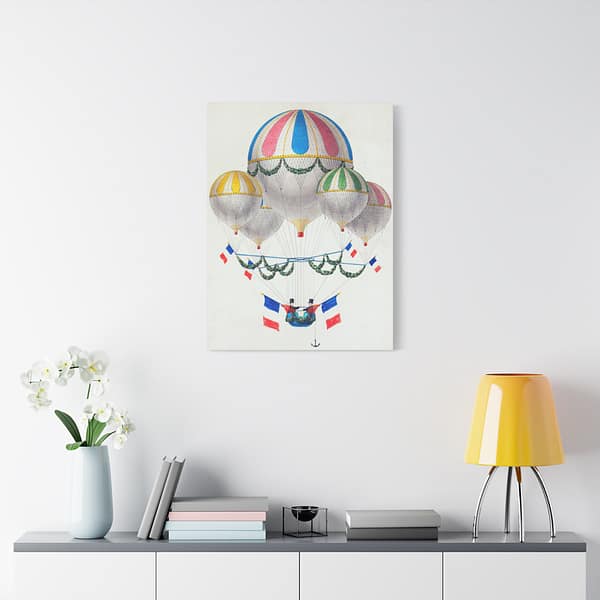 6122511343419961418_2048.jpeg French Flag Decorated Group of Air Balloons Harnessed Together - Leon Benett (1917) - Vintage Art Canvas Print