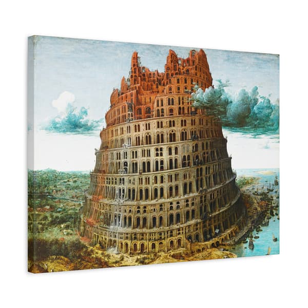 6332625586801030740_2048.jpeg The Little Tower of Babel (Vienna) - Pieter Bruegel the Elder (c. 1563) - Renaissance Canvas Print