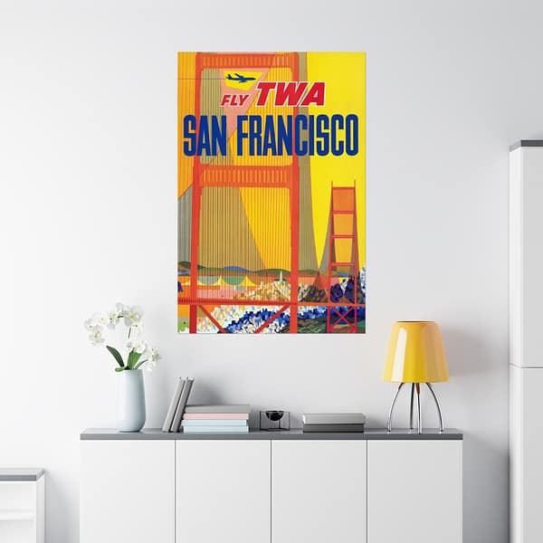 6437240928785259360_2048.jpeg Fly TWA - San Francisco - David Klein (1957) - Vintage Travel Poster Print