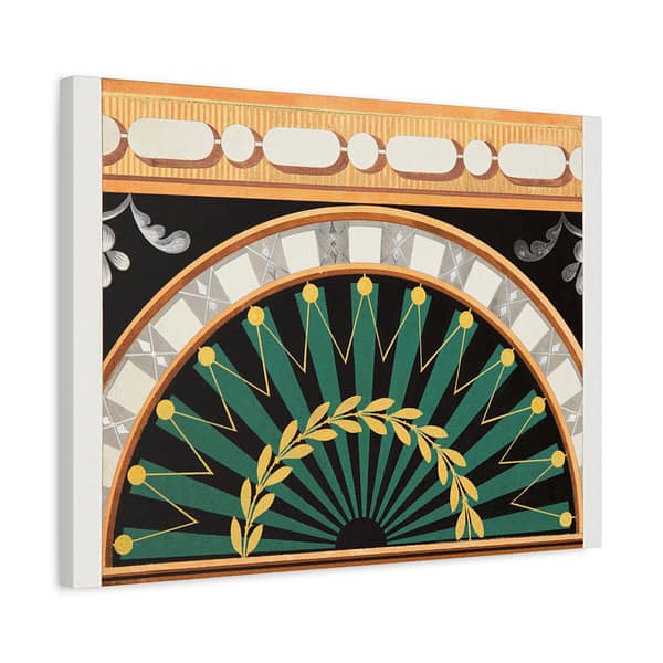 673665248346218972_2048.jpeg Ornamental Design of a Laurel Wreath Surrounding a Black Sun (c.1810) - Art Deco Canvas Print