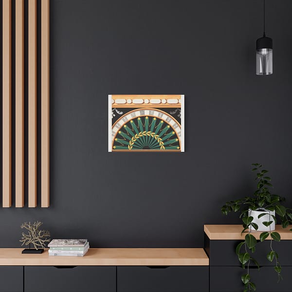6777126946782316145_2048.jpeg Ornamental Design of a Laurel Wreath Surrounding a Black Sun (c.1810) - Art Deco Canvas Print