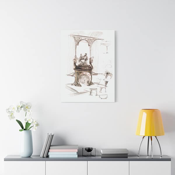 680770033233041346_2048.jpeg Sketch for a Fireplace - Alphonse Mucha - Art Nouveau Canvas Print