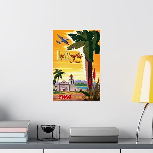 6841270738027497173_2048.jpeg Los Angeles - Fly TWA! - Robert Harmer Smith (1950) - Vintage Travel Poster Print