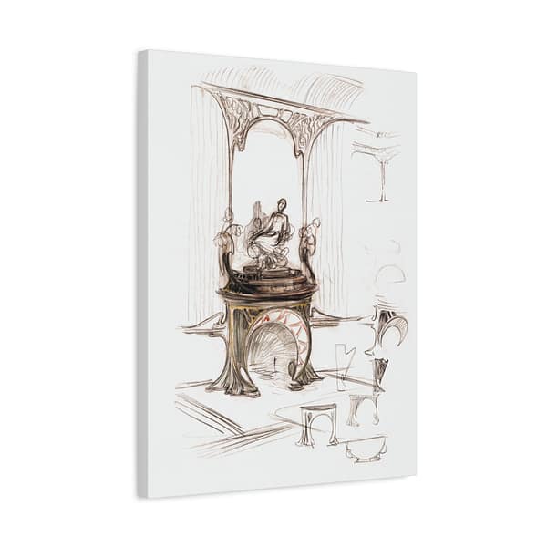 6935696447423899342_2048.jpeg Sketch for a Fireplace - Alphonse Mucha - Art Nouveau Canvas Print