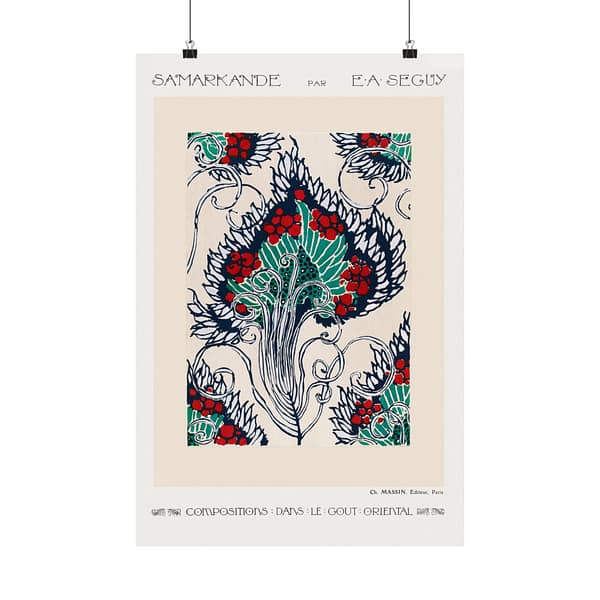 7072413958292894050_2048.jpeg Botanical Pochoir Pattern in Oriental style - E. A. Séguy (1914) - Art Nouveau Poster Print