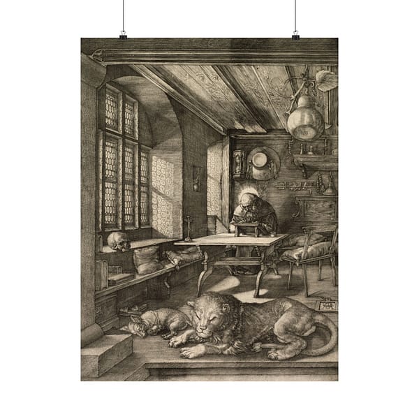 7262576381019591431_2048.jpeg Saint Jerome in His Study - Albrecht Dürer (1514) - Renaissance Poster Print
