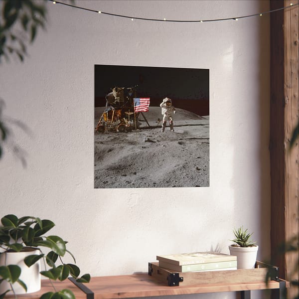 7300589031308732448_2048.jpeg Astronaut John W. Young on the Moon - Apollo 16 Mission - NASA (1972) - Space Age Poster Print