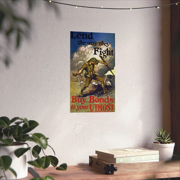 7333928196976577223_2048.jpeg Lend the Way They Fight - Buy Bonds to Your Utmost - E.M. Ashe (1918) - Patriotic WWI Poster Print