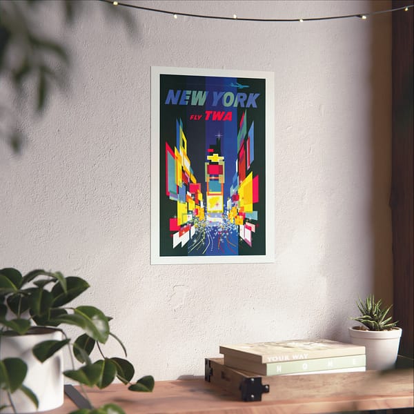 7423207425573031147_2048.jpeg New York - Fly TWA - David Klein (1956) - Vintage Travel Poster Print