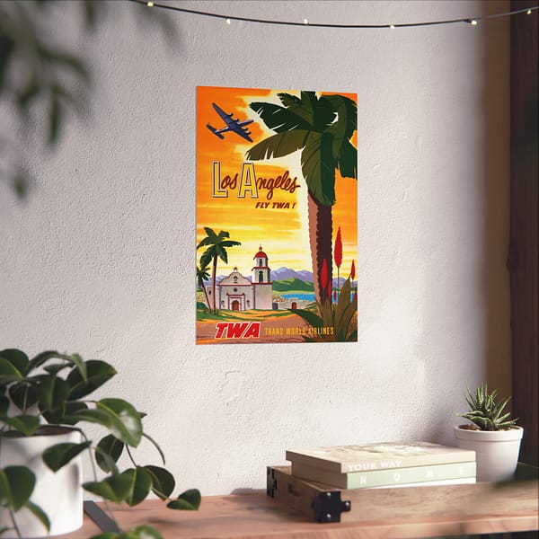 7458541414069759111_2048.jpeg Los Angeles - Fly TWA! - Robert Harmer Smith (1950) - Vintage Travel Poster Print