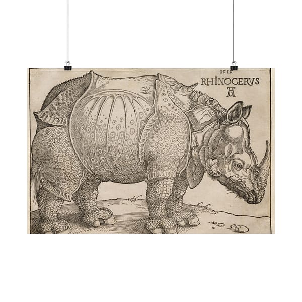 7484829916006392851_2048.jpeg Rhinoceros - Albrecht Dürer (1515) - Renaissance Poster Print