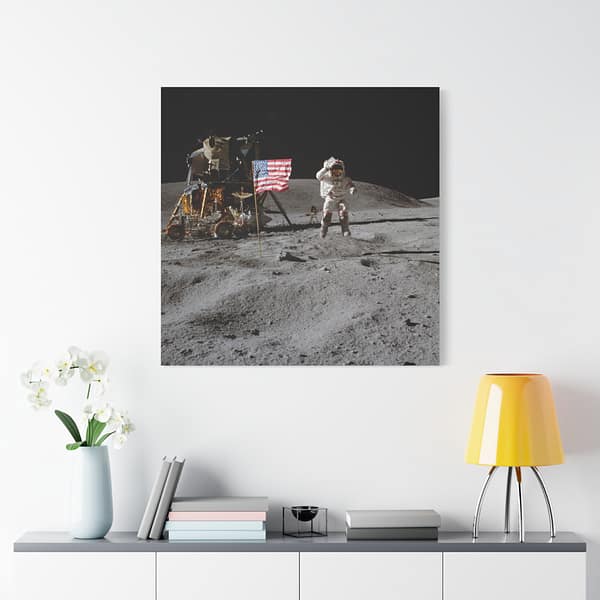 7531915499187964032_2048.jpeg Astronaut John W. Young on the Moon - Apollo 16 Mission - NASA (1972) - Space Age Canvas Print
