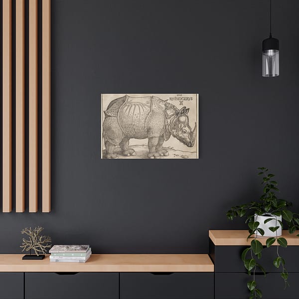 7624888758252362138_2048.jpeg Rhinoceros - Albrecht Dürer (1515) - Renaissance Canvas Print