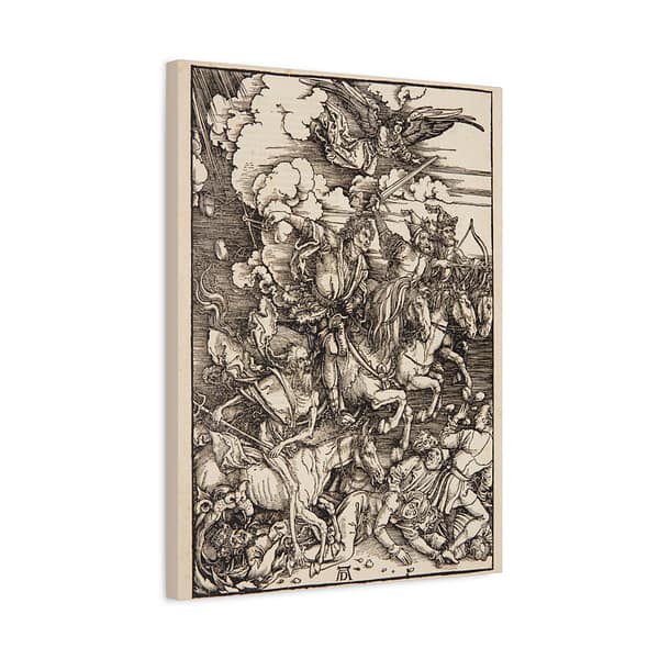 7942354902874503794_2048.jpeg The Four Horsemen of the Apocalypse - Albrecht Dürer (1498) - Renaissance Canvas Print