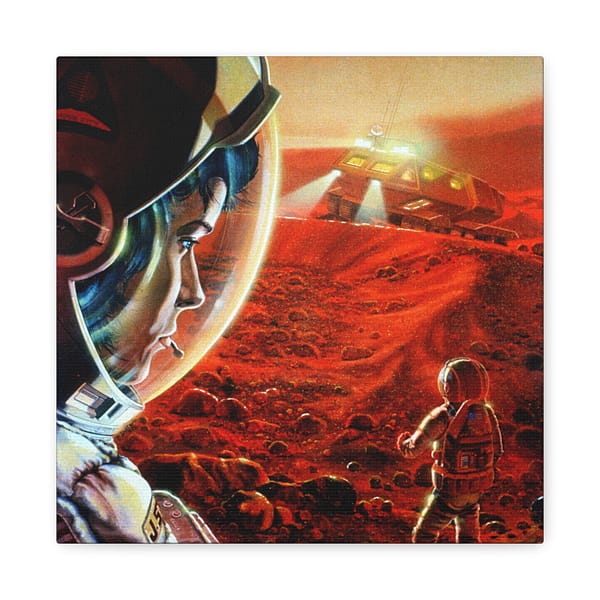 7967183516290129444_2048.jpeg Astronauts Walking on Mars During a Dust Storm - NASA, Paul DiMare (1989) - Space Age Canvas Print