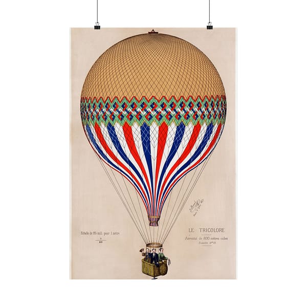 8047339125525754073_2048.jpeg Le Tricolore - Aérostat de 800 Mêtres Cubes - E. Hamelin (1874) - Vintage Art Poster Print