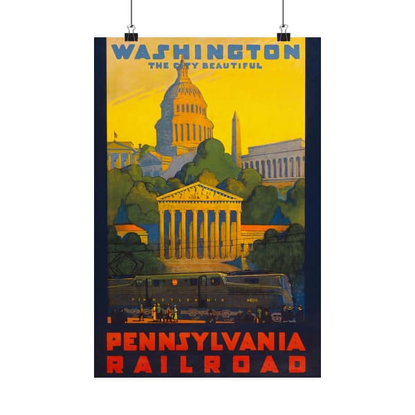 8060464571362501687_2048.jpeg Washington, the City Beautiful - Pennsylvania Railroad - Grif Teller (1940) - Vintage Travel Poster Print