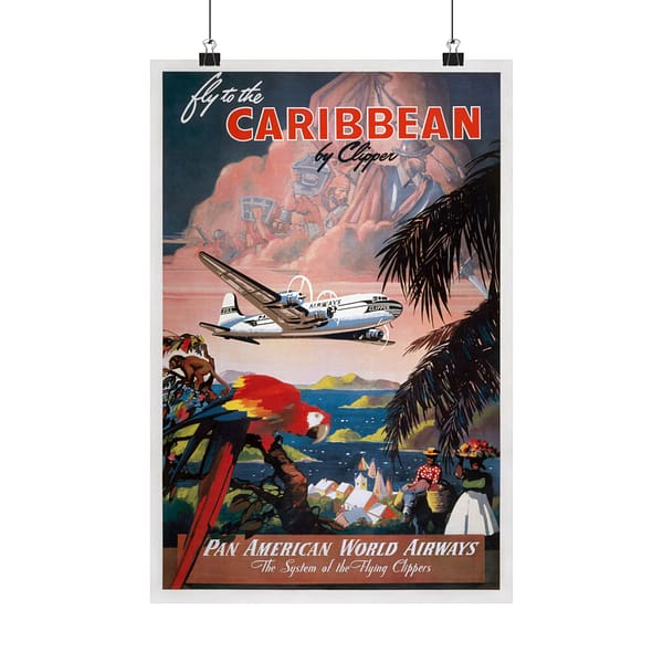 810558486147475518_2048.jpeg Fly to the Caribbean by Clipper - Pan American World Airways - Mark Von Arenburg (c. 1935) - Vintage Travel Poster Print