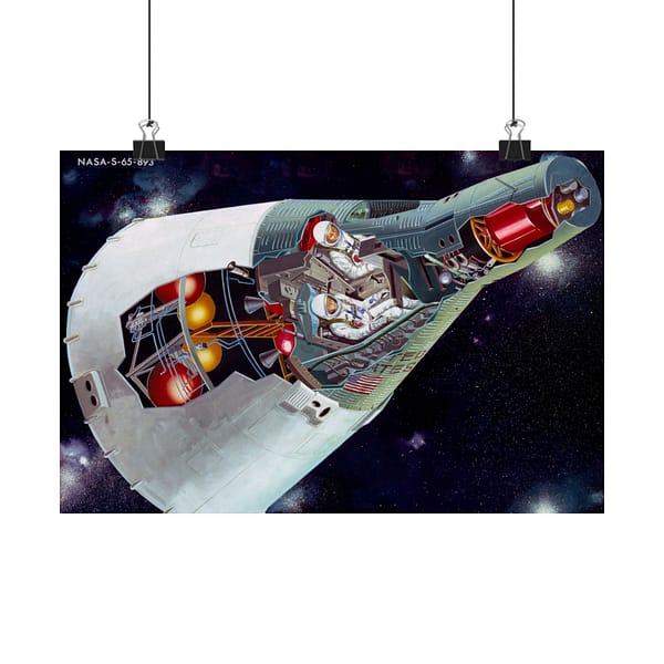 810913698006285510_2048.jpeg Two-man Gemini Spacecraft in Flight - NASA (c. 1965) - Space Age Poster Print