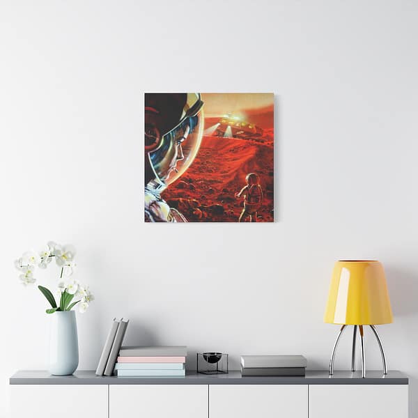 8156510423847185524_2048.jpeg Astronauts Walking on Mars During a Dust Storm - NASA, Paul DiMare (1989) - Space Age Canvas Print