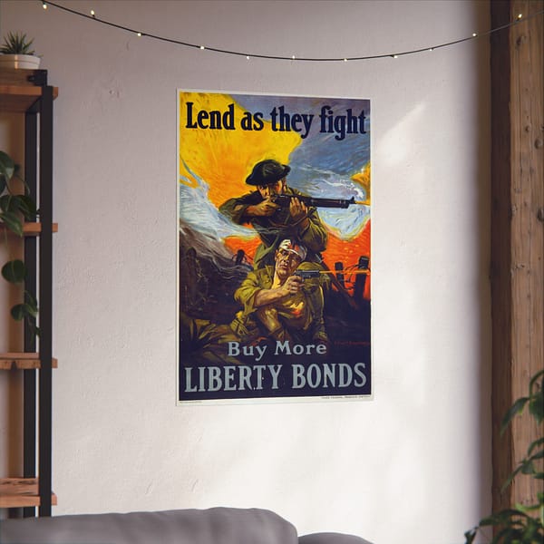 8184772688379516875_2048.jpeg Lend as They Fight - Buy More Liberty Bonds - Sidney H. Riesenberg (1918) - Patriotic WWI Poster Print