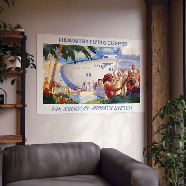 8269972563970264561_2048.jpeg Hawaii by Flying Clipper - Pan American Airways System (1938) - Vintage Travel Poster Print