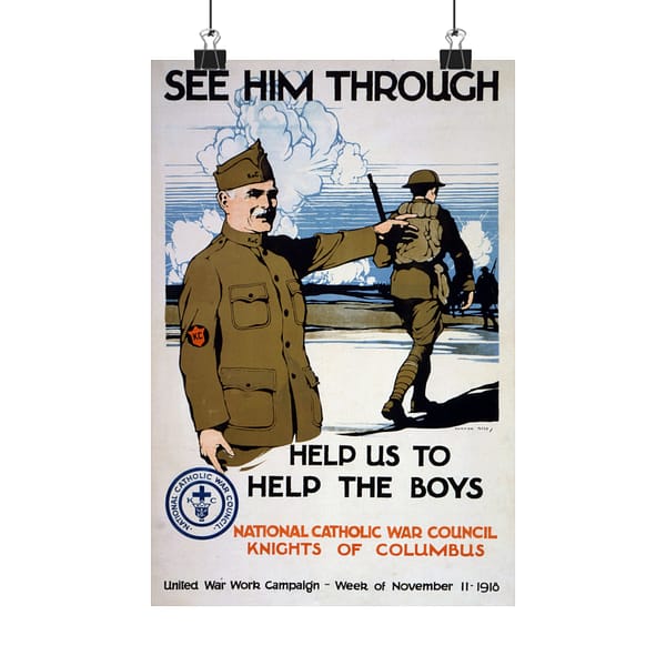 8270784043551120578_2048.jpeg See Him Through - Help us to Help the Boys - Burton Rice (1918) - Patriotic WWI Poster Print