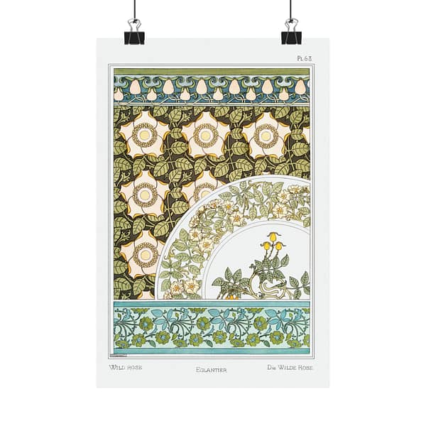 8292758710786023092_2048.jpeg Églantier (Wild Rose) from La Plante et ses Applications Ornementales - Maurice Pillard Verneuil (1896) - Art Nouveau Poster Print