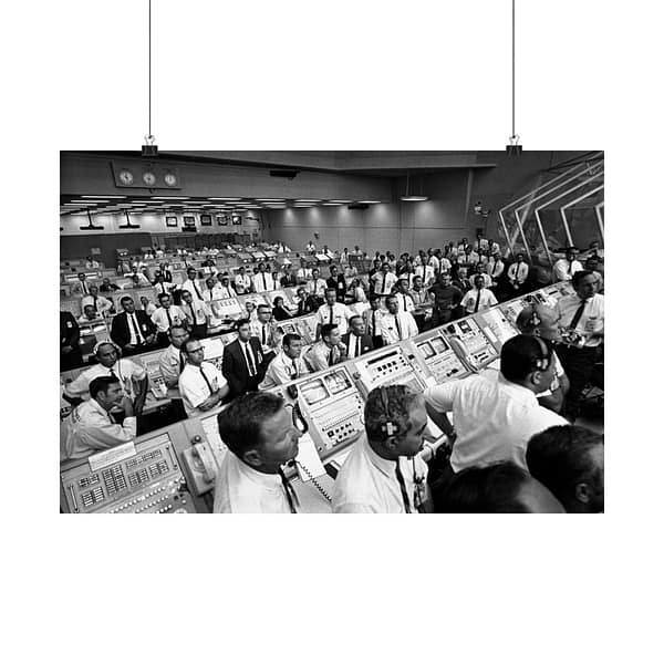 8315520132244475096_2048.jpeg Kennedy Space Center Mission Control during Apollo 11 Launch - NASA (1969) - Space Age Poster Print