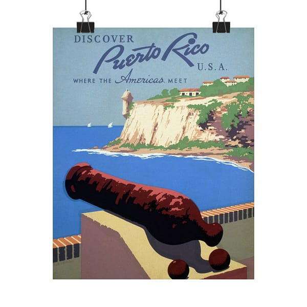 8449897856818177367_2048.jpeg Discover Puerto Rico U.S.A. - Where the Americas Meet - Frank S. Nicholson (1936) - Vintage Travel Poster Print