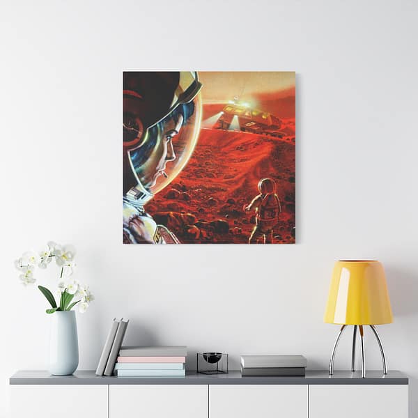 846129444391765358_2048.jpeg Astronauts Walking on Mars During a Dust Storm - NASA, Paul DiMare (1989) - Space Age Canvas Print