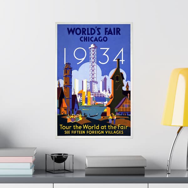 8540878387406491263_2048.jpeg World's Fair - Chicago - Weimer Pursell (1934) - Art Deco Poster Print