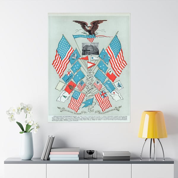 8582253516552282573_2048.jpeg The Flags of the Union - George Franklin Cram and Eugene Murray-Aaron (1901) - Patriotic Poster Print