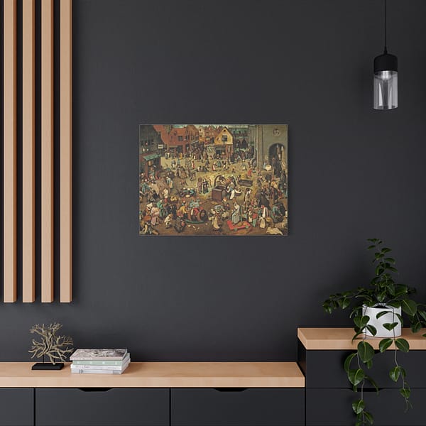 8706679360698084998_2048.jpeg The Fight Between Carnival and Lent - Pieter Bruegel the Elder (1559) - Renaissance Canvas Print