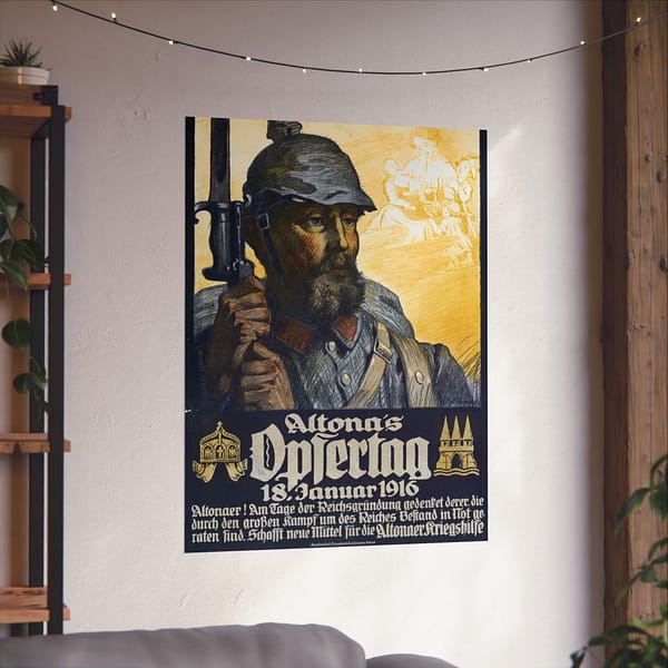 8776729992522273401_2048.jpeg Altona's Opfertag, 18. Januar - Wilhelm Battermann (1916) - Patriotic WWI Poster Print