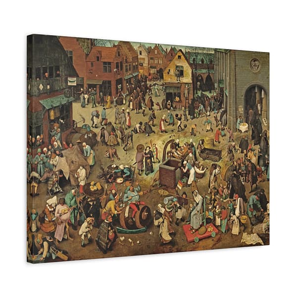 8979395090789522249_2048.jpeg The Fight Between Carnival and Lent - Pieter Bruegel the Elder (1559) - Renaissance Canvas Print