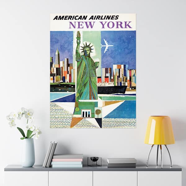 9151497688654446739_2048.jpeg American Airlines - New York - Webber (1964) - Vintage Travel Poster Print