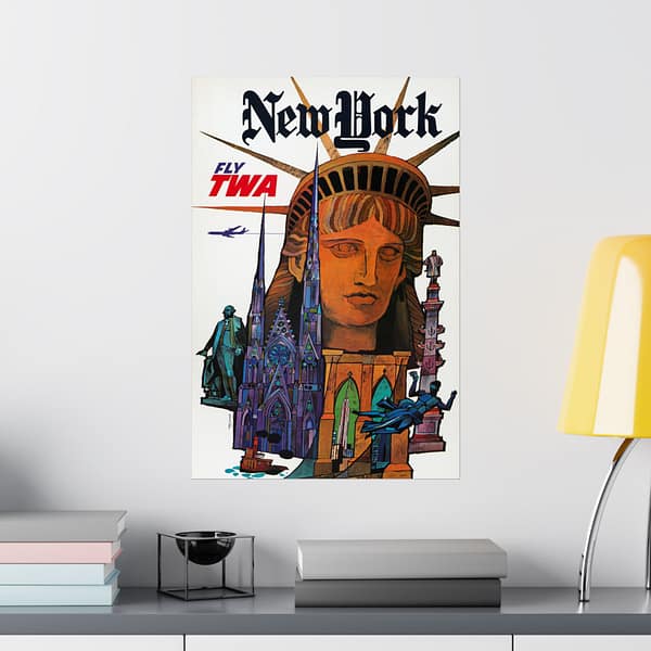915263805310173251_2048.jpeg New York - Fly TWA - David Klein (1970) - Vintage Travel Poster Print