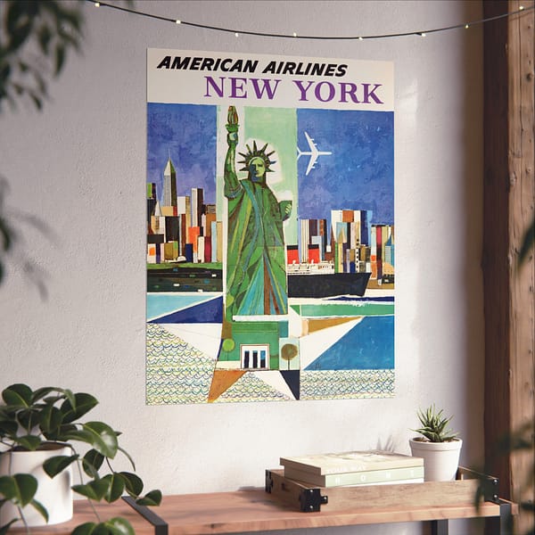 9233962047195769140_2048.jpeg American Airlines - New York - Webber (1964) - Vintage Travel Poster Print