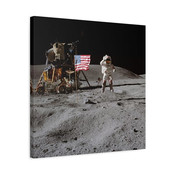 932307935833481135_2048.jpeg Astronaut John W. Young on the Moon - Apollo 16 Mission - NASA (1972) - Space Age Canvas Print