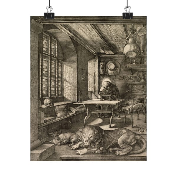 9729632531667732726_2048.jpeg Saint Jerome in His Study - Albrecht Dürer (1514) - Renaissance Poster Print