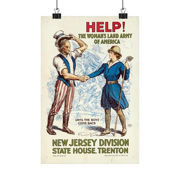 9754534128016403194_2048.jpeg Help! The Woman's Land Army of America, New Jersey Division - C.D. Gibson (1918) - Patriotic WWI Poster Print