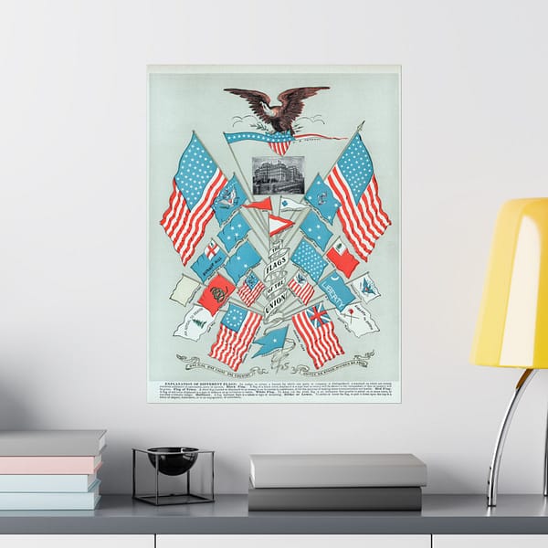 9756790297581098419_2048.jpeg The Flags of the Union - George Franklin Cram and Eugene Murray-Aaron (1901) - Patriotic Poster Print