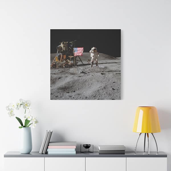 9800489046735137981_2048.jpeg Astronaut John W. Young on the Moon - Apollo 16 Mission - NASA (1972) - Space Age Canvas Print