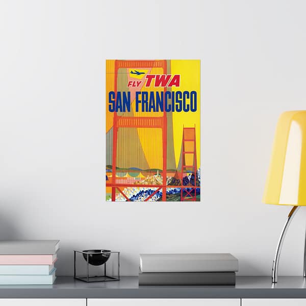 9890564775838752339_2048.jpeg Fly TWA - San Francisco - David Klein (1957) - Vintage Travel Poster Print