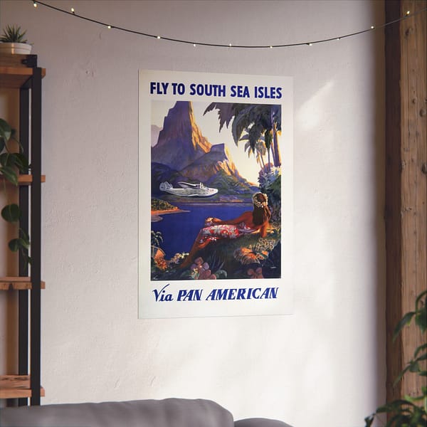 990839797197694771_2048.jpeg Fly to South Sea Isles via Pan American - Paul George Lawler (1938) - Vintage Travel Poster Print