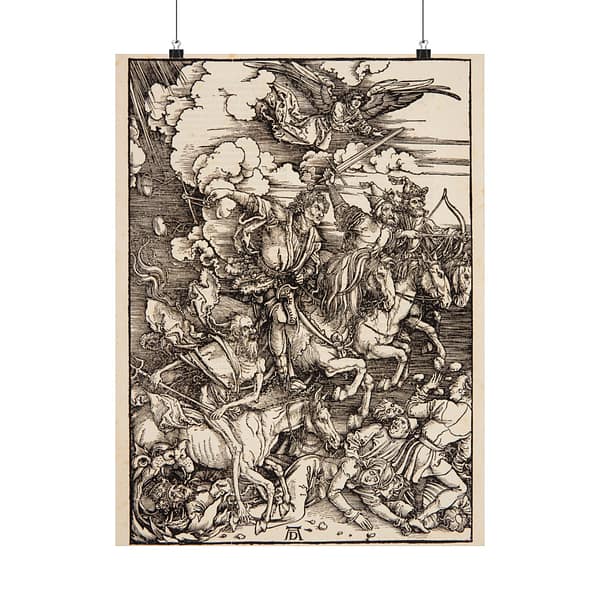 9935563025585199282_2048.jpeg The Four Horsemen of the Apocalypse - Albrecht Dürer (1498) - Renaissance Poster Print
