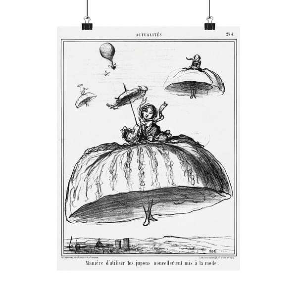 10194272119832551376_2048.jpeg How to Use the Petticoats Newly in Fashion - Honoré Daumier (1856) - Vintage Lithograph Poster Print